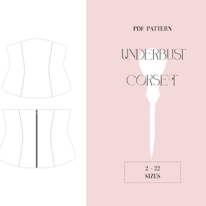 Corset sewing pattern PDF.