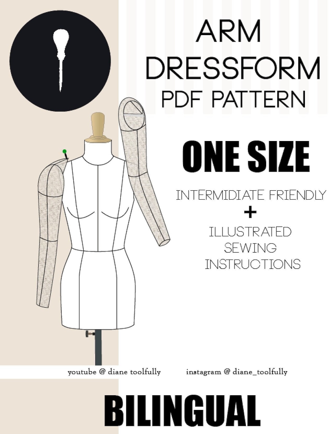 Dressform Arm for Mannequin PDF Pattern. Etsy