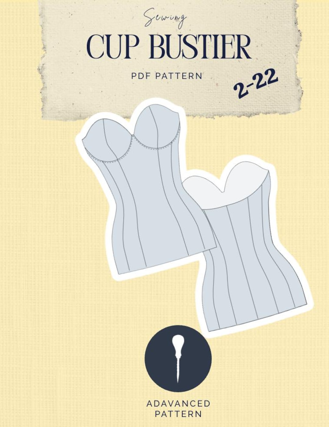 Bustier Sewing Pattern PDF | Corset Top With Cups Pattern | Structured ...