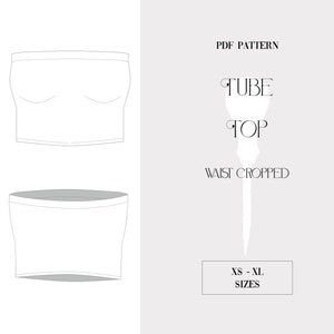 Tube top PDF sewing pattern.