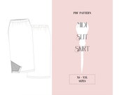Knit Slit Skirt pattern PDF.
