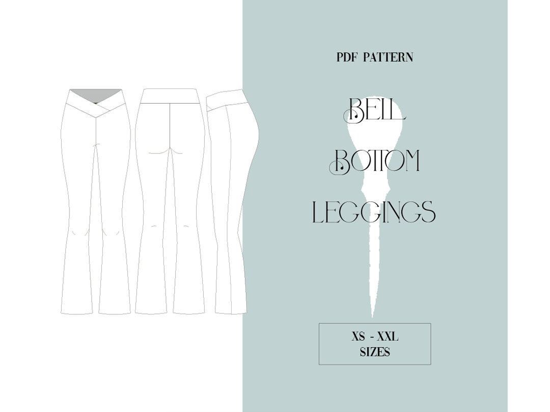 Bell Bottom Leggings Pdf Sewing Pattern Etsy 