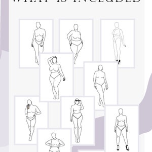 10 Poses Plus Size Models for Illustrations PDF Digital Download. - Etsy