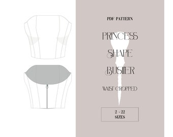 Patron bustier coupé à la taille PDF.