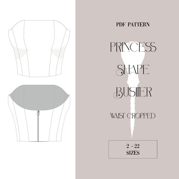 Bustier pattern cut to size PDF.