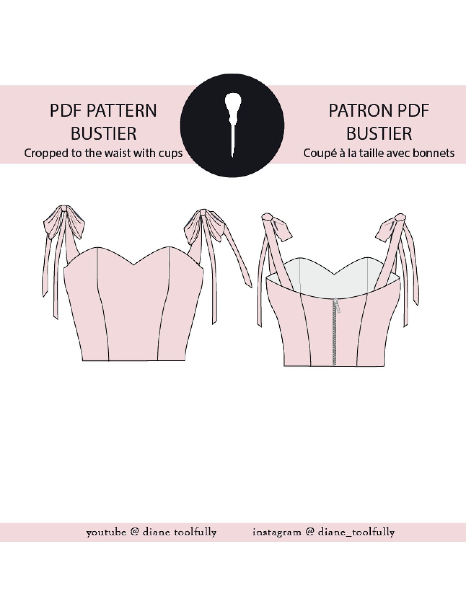 Patron Bustier Coeur Coupé à La Taille PDF. Etsy