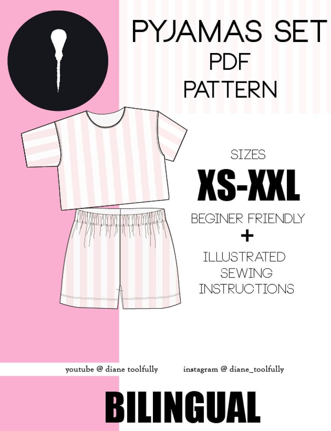 Pajamas Set Sewing Pattern PDF. - Etsy