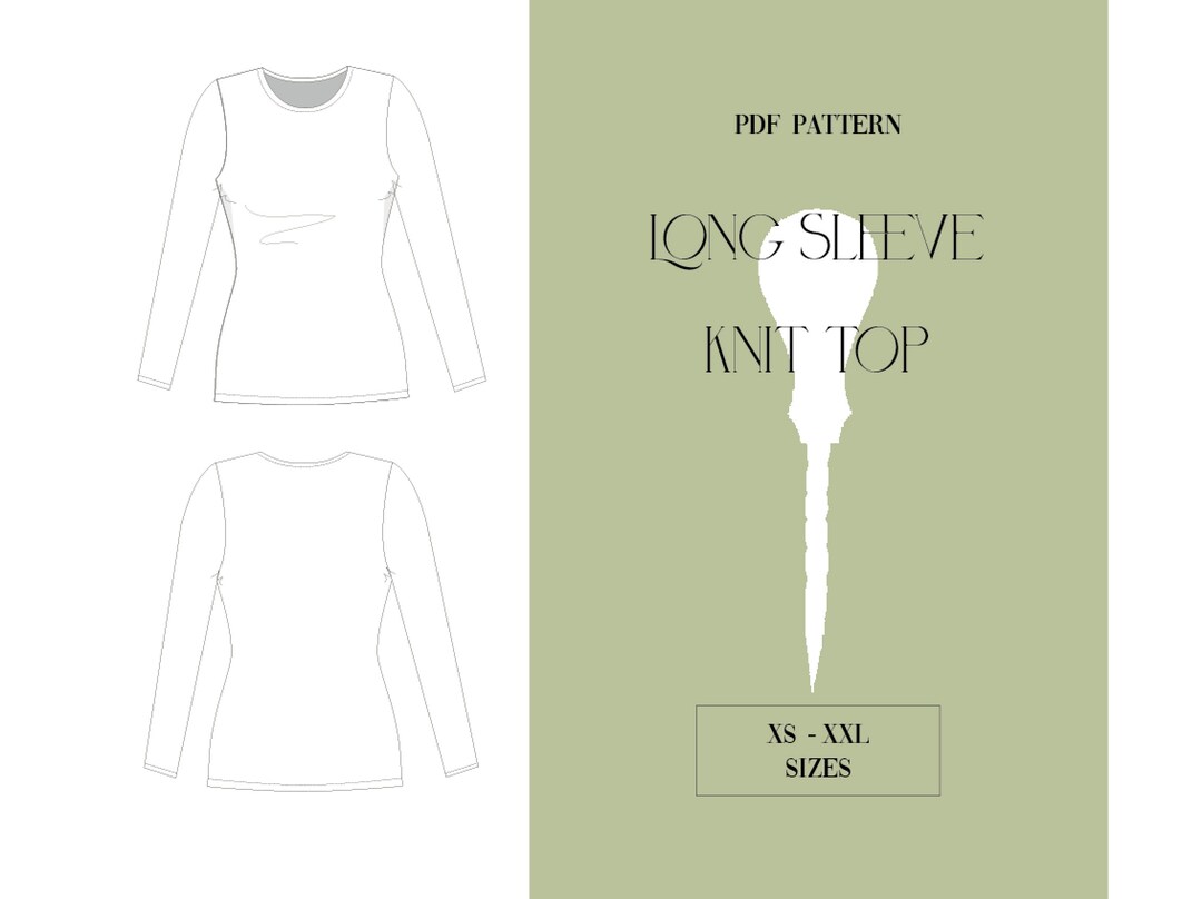 Classic Long Sleeve Knit Top PDF Pattern. - Etsy