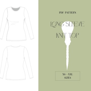 Peut inclure: Patron PDF pour un haut en tricot à manches longues. Le patron comprend les tailles XS - XXL.