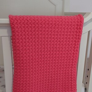 Pink Handmade Baby Blanket | Crochet Baby Blanket | Bassinet Crib Stroller Blanket