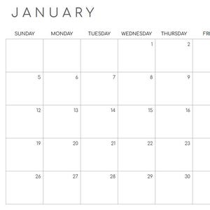 Printable 2025 Monthly Calendar | Letter Size | Instant Download