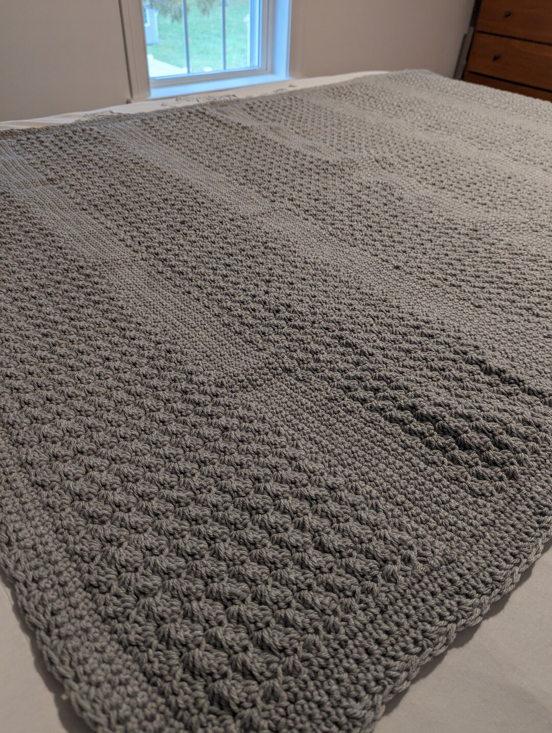 Gray Crochet Blanket Gray Crochet Afghan Etsy