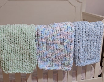 Regenboog Chunky Knit Chenille Baby Deken