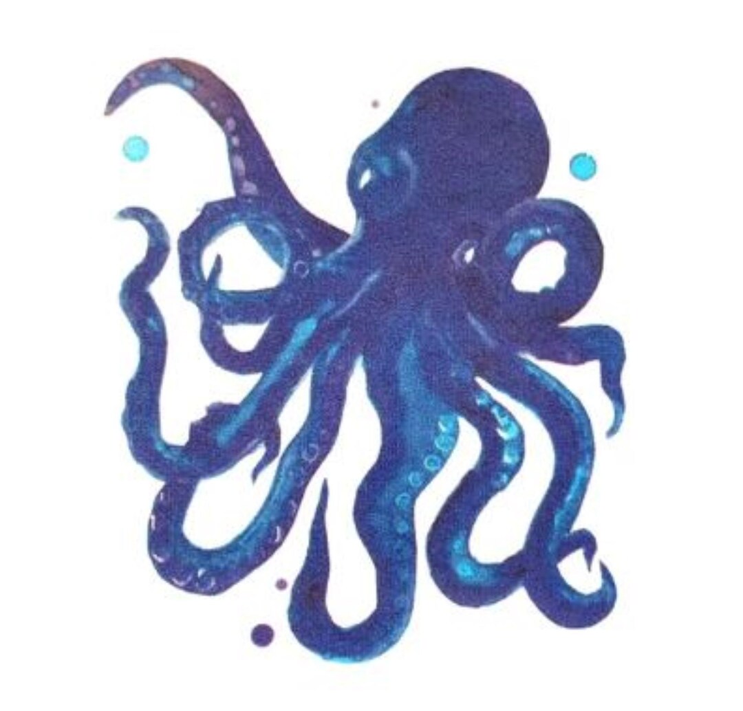 Decoupage Napkins Blue Octopus 2 Napkins Etsy