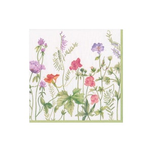 2 Flower Napkins for decoupaging