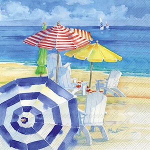 Decoupage Napkins Beach Umbrellas (2 Napkins)