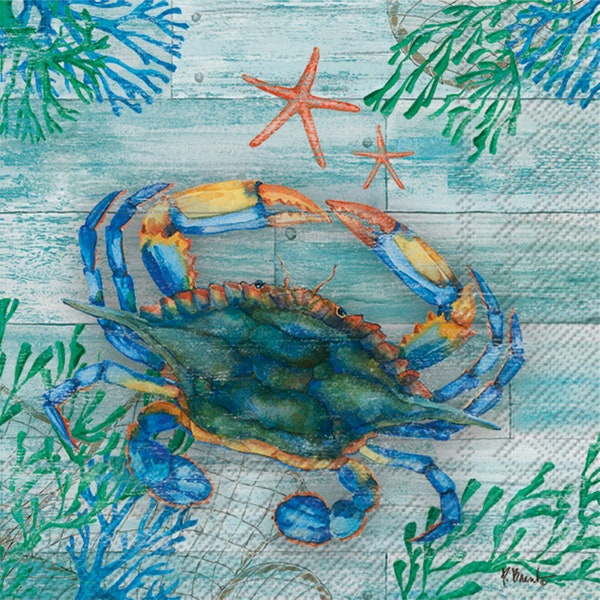 Decoupage Napkins " The starfish and the Crab" (2 Napkins)