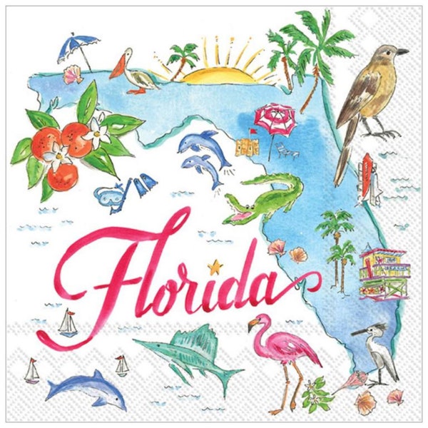 Decoupage Napkins- The State of Florida (2 Napkins)