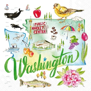 Decoupage Napkins Washington State (2 Napkins)