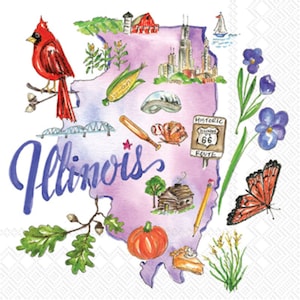Decoupage Napkins The state of Illinois (2 Napkins)