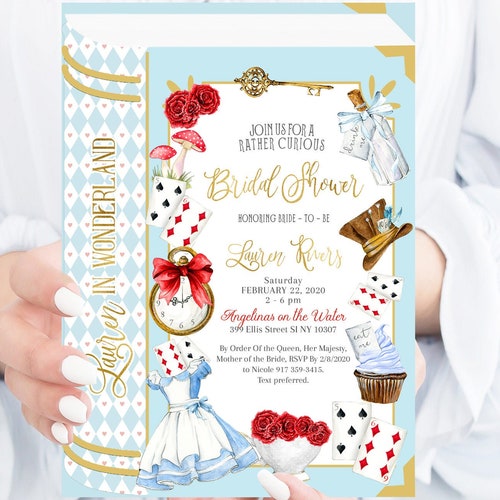 Alice Wonderland Bridal Shower Invitation Wonderlad Bridal - Etsy