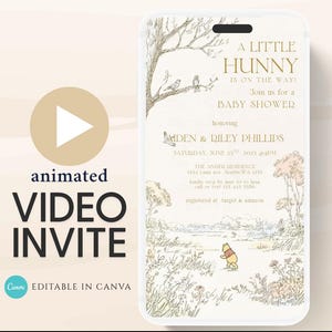 Winnie The Pooh Invitation, Winnie The Pooh Baby Shower Invitations, Winnie The Pooh Invitations Video invitation, Winnie baby shower-20
