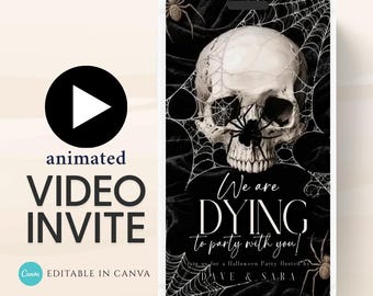 Halloween Costume Party Video Invitation: Skulls and Spiders (Digital Download))