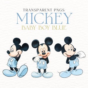 Musse Pigg akvarell Clipart: Scrapbooking PNG-bilder (digital nedladdning)