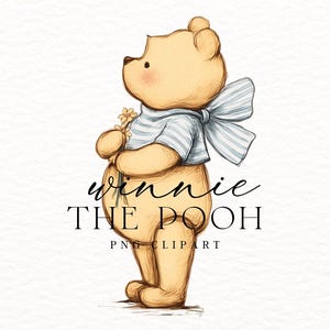 Imágenes prediseñadas de Winnie the Pooh, imágenes prediseñadas de Winnie azul, Winnie Pooh clásico, Winnie png, álbum de recortes de Winnie Pooh, diseño de Winnie png-16