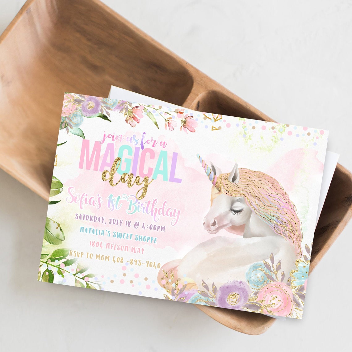 Unicorn Birthday Invitation Unicorn Birthday Party Magical | Etsy