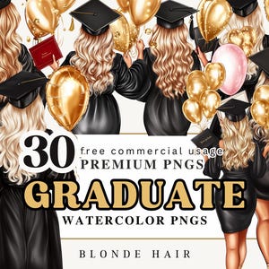 Graduation girls, Graduation clipart, Grad clipart, Graduate Girl blonde, Graduation cap and gown, Graduate woman, Graduate cute girl-1