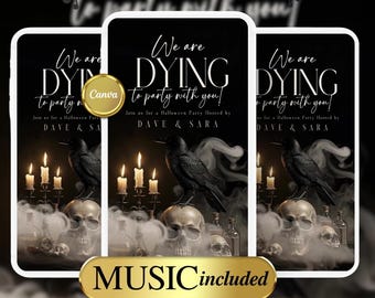 Skulls and Crows Halloween Video Invitation: Spooktacular Costume Party (Digital Download)