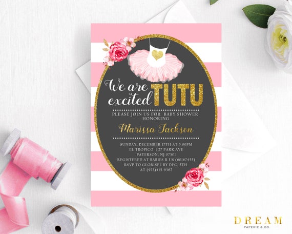 we are tutu excited invitations