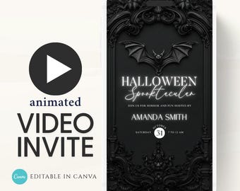 Halloween Costume Party Video Invitation: Spooktacular Digital Invite (Canva Template)