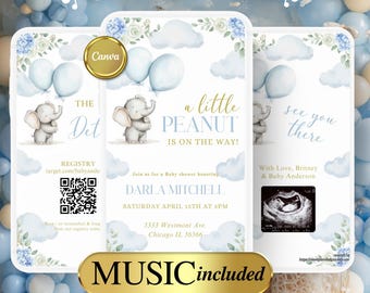 Little Peanut Elephant Baby Shower Video Invitation: Animated video (Digital Download)-6