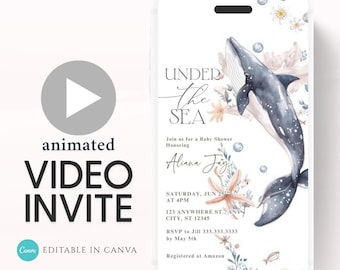 Under the Sea Baby Shower Video Invitation: Whale Nautical Theme (Digital Download)