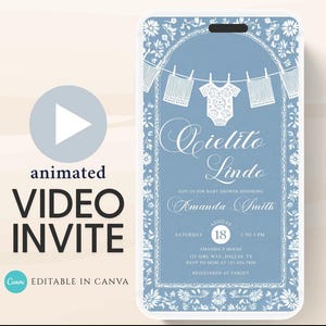 Cielito Lindo Baby Shower Video Invitation: Mexican Talavera Theme (Digital Download