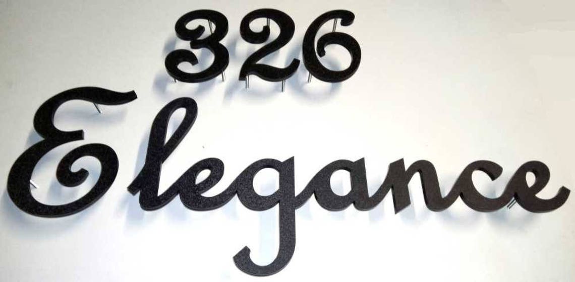Script House Numbers & Street Sign, Cursive Home Address Sign Etsy