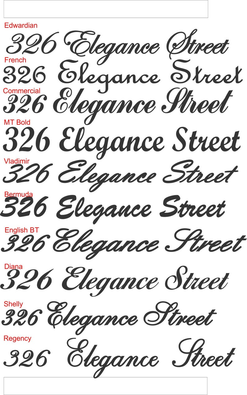 Script House Numbers & Street sign Cursive Home Address sign Etsy