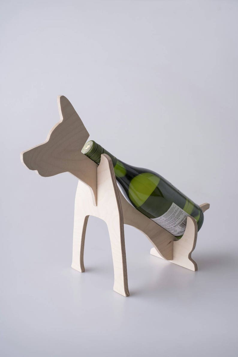 Dog Gifts Dog Wine Holder Flat Pack Single Wine Rack Etsy