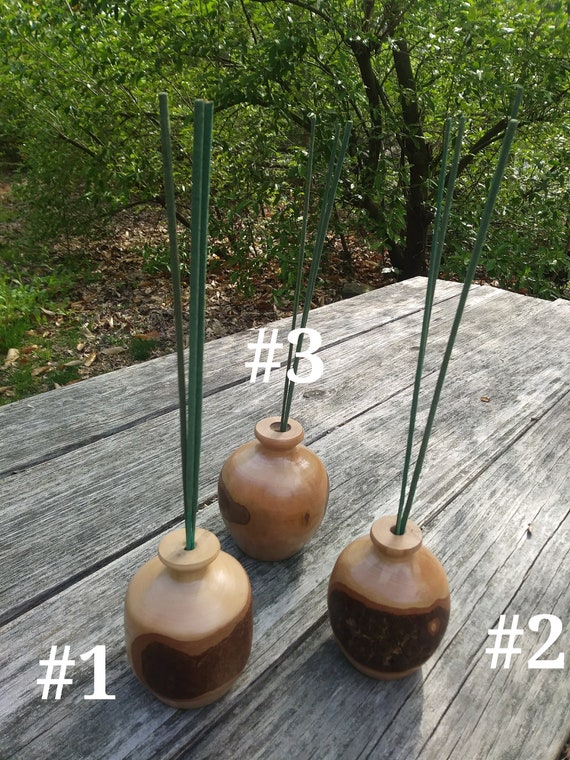 Wood Turned Vase Incense Burner Etsy