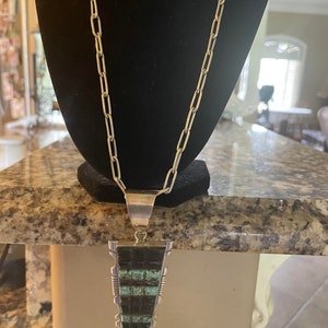 Sterling silver & black onyx handmade Navajo pendant necklace