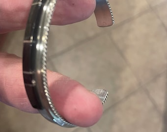 ヴィンテージ ズニ族 インレイ スターリングシルバー カフブレスレット