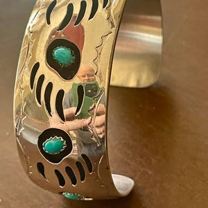 Bracelet shadowbox turquoise & sterling silver statement cuff  bracelet Navajo handmade vintage style bargain bracelet. native design