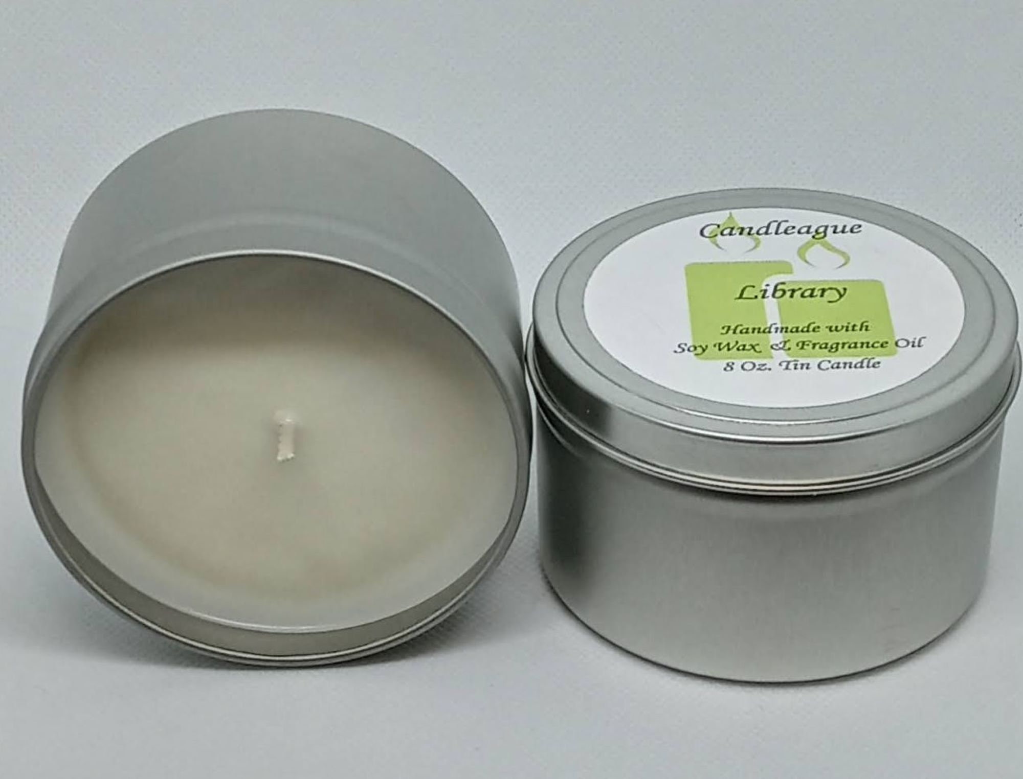 Library Scent 8 oz Candle Tin Library Candle Soy Wax Candles 8 Etsy