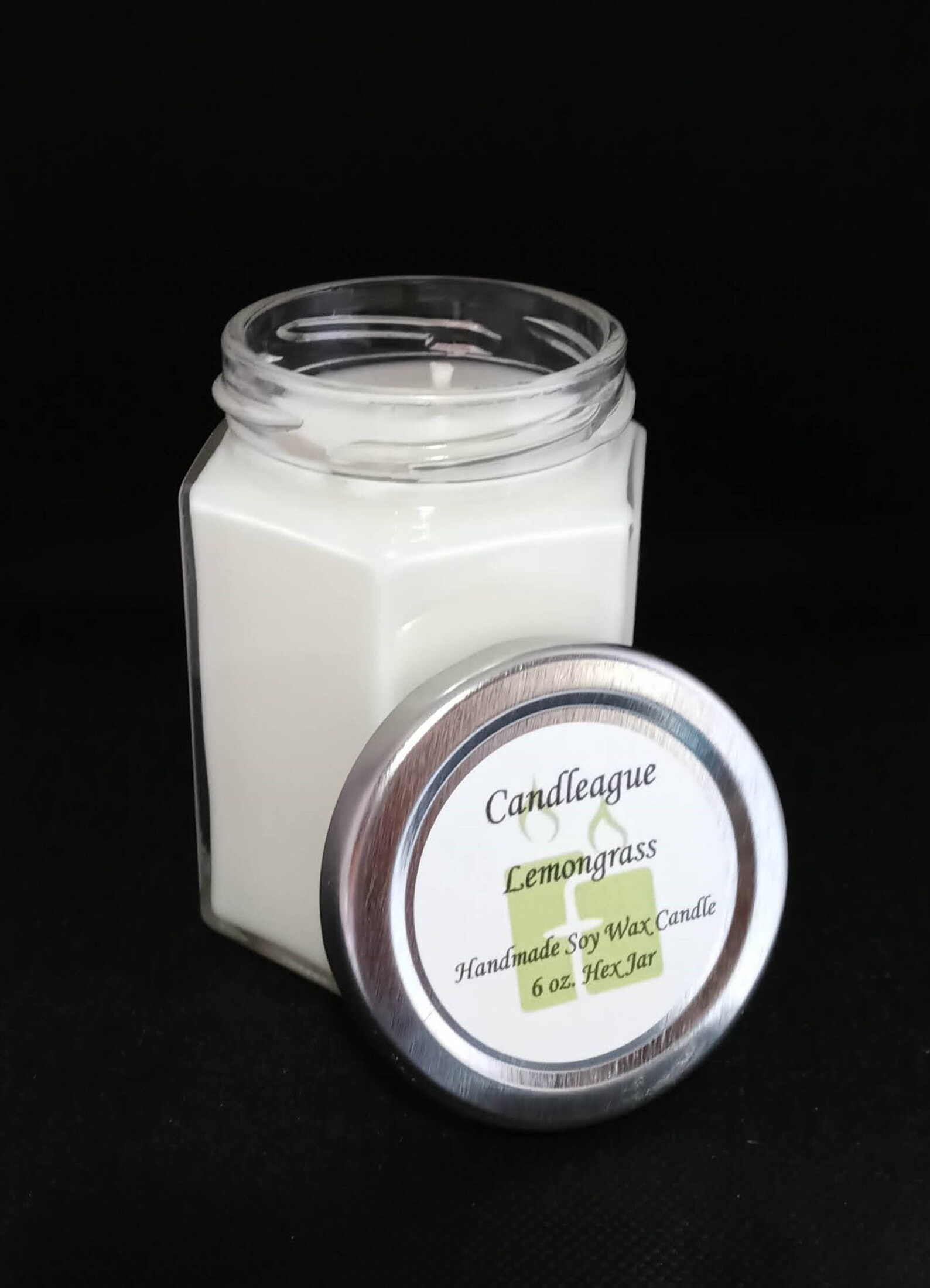 Hexagon Glass Jar Soy Wax Candle 6 oz Candle Unique Home Decor | Etsy