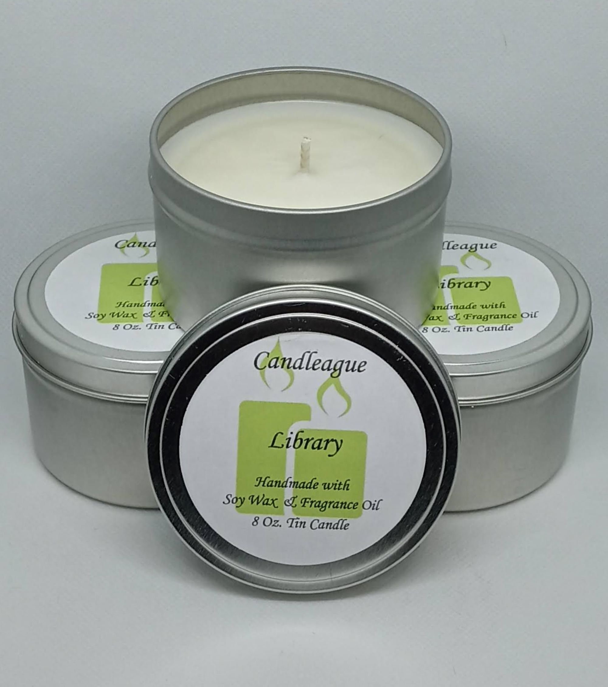 Library Scent 8 oz Candle Tin Library Candle Soy Wax Candles 8 Etsy