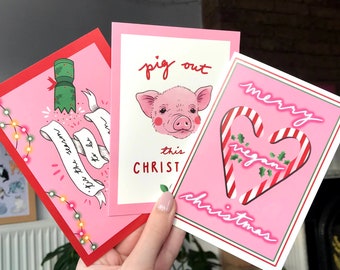 Compassionate Holiday Vegan PRINTABLE Vegan Holiday Vegan Art Chicken Digital Print Digital Print Pig Christmas Cow Holiday Card