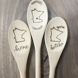 Minnesota Wood burned spoons