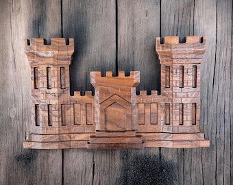 Engineer Castle Plaque | U.S. Army Veteran Gift | Veteran Made